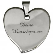 Kettenanhänger Herz mit Wunschgravur Effekt Gravur