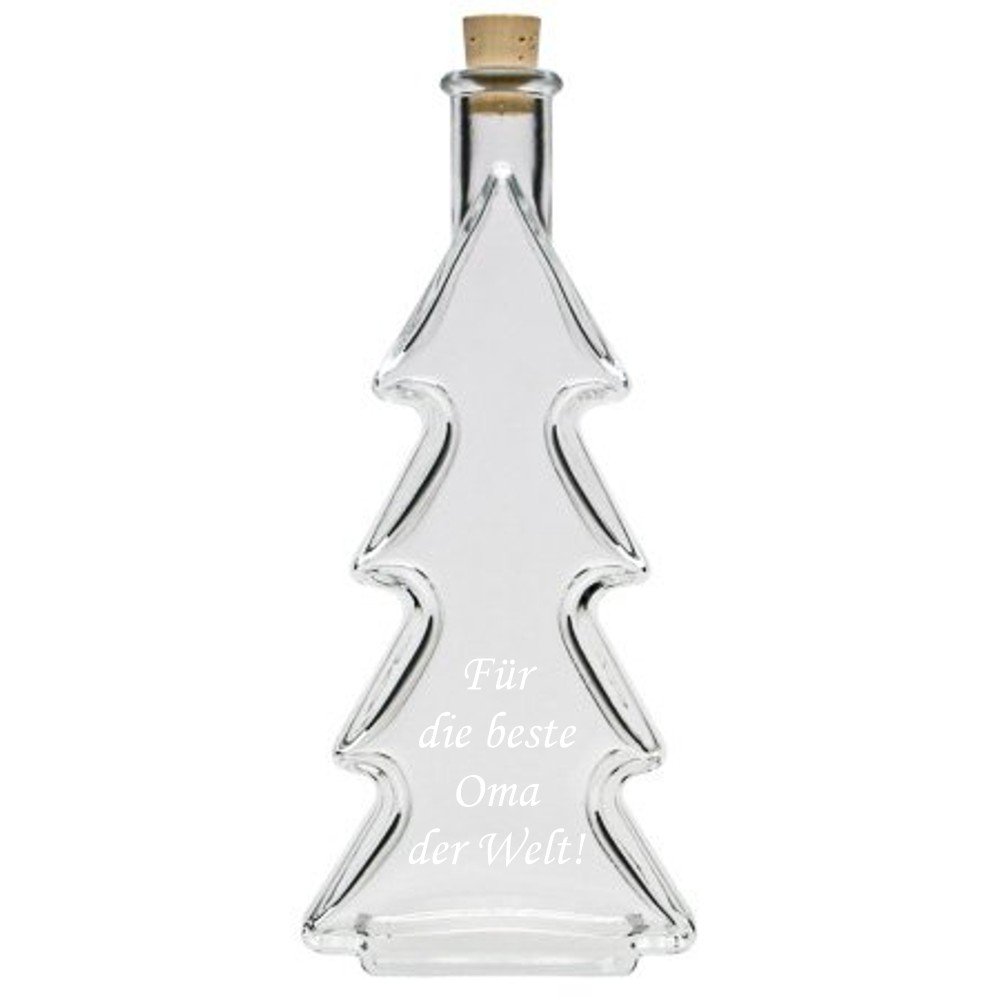 Likörflasche Weihnachtsbaum (200ml) mit Gravur
