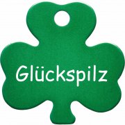 Hundemarke Kleeblatt mit Gravur | Effekt Gravur