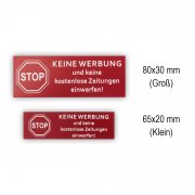 Keine Werbung Briefkastenschild (Variante A) | Effekt-G