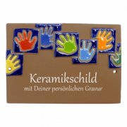 Keramikschild - H�ndemeer mit Gravur | Effekt Gravur