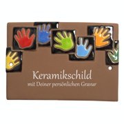 Keramikschild - H�ndemeer mit Gravur | Effekt Gravur