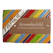 Keramikschild - Streifenmuster mit Gravur | Effekt Grav