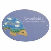 Keramikschild - Insel Fehmarn mit Gravur | Effekt Gravu