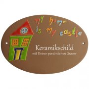 Keramikschild - my home is my castle mit Gravur | Effek