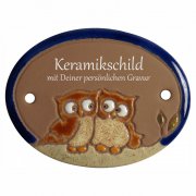 SH-10047 Keramik-Türschild inkl Handarbeit Gravur Zwei Vögel auf Ast SH-10047 Keramik-Türschild inkl Handarbeit Gravur Zwei Vögel auf Ast