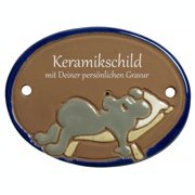 Keramikschild - Schlafmaus mit Gravur | Effekt Gravur