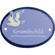 Keramikschild - Eine fliegende M�we mit Gravur | Effekt
