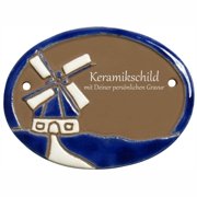 Keramikschild - Windm�hle mit Gravur | Effekt Gravur
