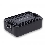 Lunchbox / Brotdose in Schwarz mit Gravur | Effekt Grav