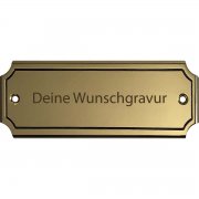 Messingschild 120x40 mm mit Rahmen, Innenecken und Grav