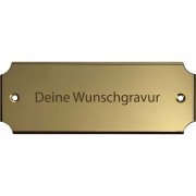 Messingschild 125x45 mm mit Innenecken und Gravur | Eff