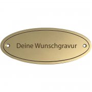 Messingschild 132x58 mm mit Rahmen und Gravur | Effekt 