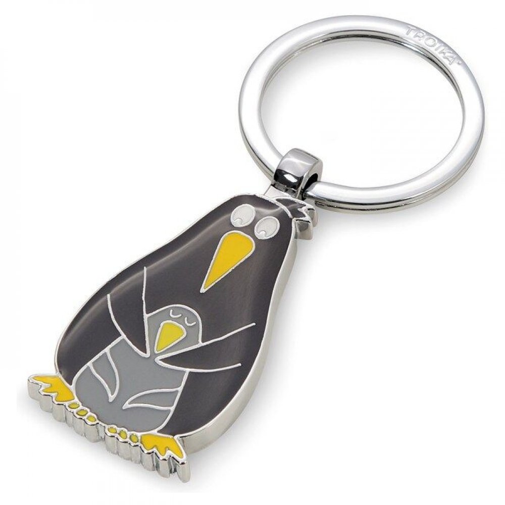 Schlüsselanhänger - Pinguin Mama und Kind mit Gravur
