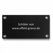 Schwarzes Aluminium Schild mit Gravur | Effekt Gravur