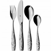 Kinderbesteck - Faultier Tommi 4-teilig mit Gravur | Ef