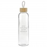 Wasserflasche mit Bambusdeckel (700ml) mit Gravur | Eff
