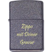 ZIPPO Black Crackle mit Gravur | Effekt Gravur