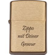 ZIPPO Brass (geb�rstet) mit Gravur | Effekt Gravur