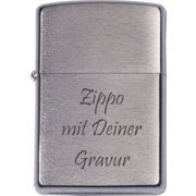 ZIPPO Chrom (geb�rstet) mit Gravur | Effekt Gravur