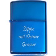 ZIPPO Sapphire Blue mit Gravur | Effekt Gravur