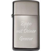 ZIPPO Slim Black Ice mit Gravur | Effekt Gravur