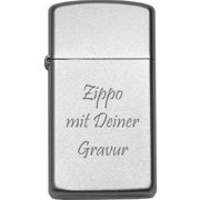 ZIPPO Slim Chrom matt mit Gravur | Effekt-Gravur