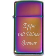 ZIPPO Slim Rainbow Spectrum mit Gravur | Effekt Gravu