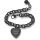 Edelstahl Armband mit Herz-Anh�nger Schwarz