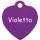 Hundemarke Herz violett