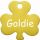 Hundemarke Kleeblatt gelb/gold