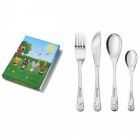 Kinderbesteck - Tiermusikanten 4-teilig silber