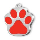 stabile Hundemarke Pfote rot