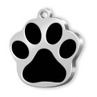 stabile Hundemarke Pfote schwarz