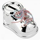 Spardose - Schuh mit rosa & blauem Schn�rsenkel silber