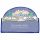 Keramikschild 23,5 x 17,0 cm G�nse und Schafe vor Haus hellblau