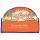 Keramikschild 23,5 x 17,0 cm G�nse und Schafe vor Haus terracotta