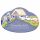 Keramikschild 19,0 x 12,0 cm Teich und G�nse vor Haus hellblau
