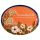 Keramikschild 16,0 x 12,5 cm Hund schaut �ber eine Mauer terracotta