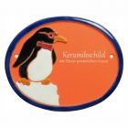 Keramikschild 14,5 x 12,0 cm Pinguin auf Eisscholle terracotta