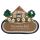 Keramikschild 12,5 x 9,0 cm WELCOME Haus braun