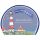 Keramikschild 28,5 x 22,5 cm Gro�er Leuchtturm WILLKOMMEN hellblau