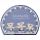 Keramikschild 28,5 x 22,5 cm Drei Teddyb�ren in Latzhosen hellblau
