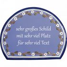 Keramikschild 28,5 x 22,5 cm Bl�ten hellblau