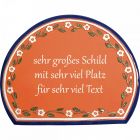 Keramikschild 28,5 x 22,5 cm Bl�ten terracotta