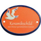 Keramikschild 9,5 x 7,0 cm Eine fliegende M�we terracotta