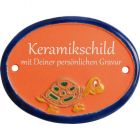 Keramikschild 9,5 x 7,0 cm Kleine Schildkr�te terracotta