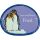 Keramikschild 19,0 x 15,0 cm Pinguin Paar auf Eisscholle hellblau