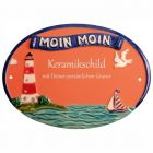 Keramikschild 23,5 x 17,0 cm Leuchtturm MOIN MOIN terracotta