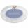 Keramikschild 20,5 x 14,0 cm Einzelne Rosenbl�te am Rand hellblau